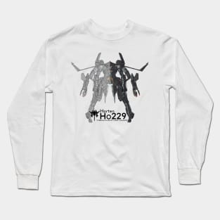 Flight Unit Horten Ho229 [White Background] Long Sleeve T-Shirt